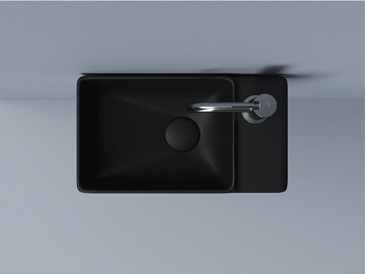 Умывальник CERAMICANOVA Element подвесной прямоугольный (чаша слева, отверстие под смеситель справа) цвет черный матовый CN5045MB