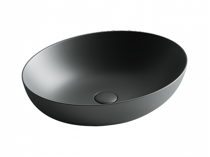 Умывальник CERAMICANOVA Element чаша накладная овальная (цвет Темный Антрацит Матовый) CN6017MDH