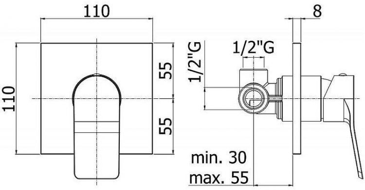 Смеситель для душа Paffoni Tilt TI010BO/M цвет Белый матовый