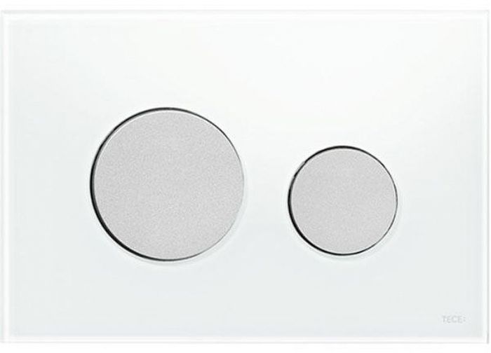 Клавиша смыва Tece Loop Glass 9240659 для унитаза Белая Хром матовый
