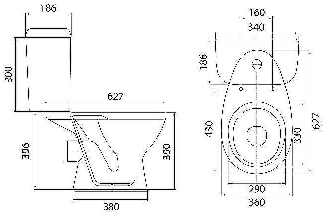 Унитаз компакт Santeri Pro 1.P215.5.S00.00B.F с бачком и сиденьем Унитаз компакт Santeri Pro 1.P215.5.S00.00B.F с бачком и сиденьем