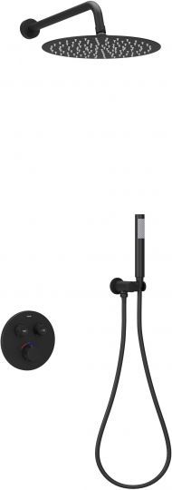 Душевой комплект SANCOS Link встраиваемый, c термостатическим смесителем, цвет черный матовый, SC3005MB