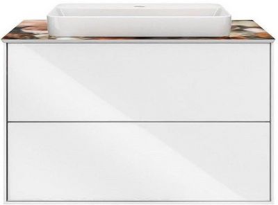 Тумба под раковину Kerama Marazzi Plaza Modern 80 PLB.M.80.2\WHT подвесная Белая глянцевая