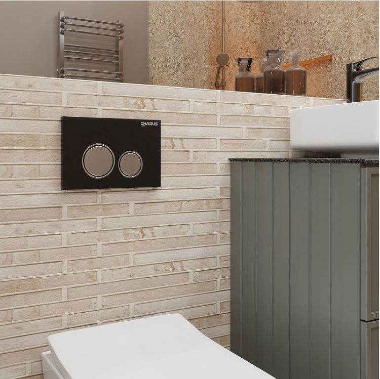 Клавиша смыва Charus Bagliore FP.330.BLACK.10 цвет Черное стекло