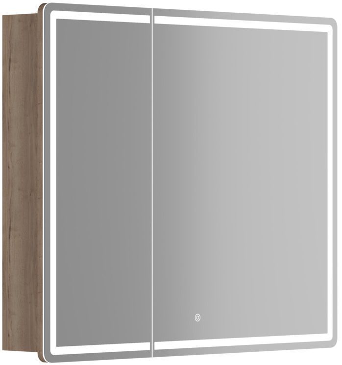 Зеркальный шкаф SANCOS для ванной комнаты SANCOS Mirror 890x150х740 мм, с LED подсветкой, цвет дуб галифакс натуральный, MI90EG