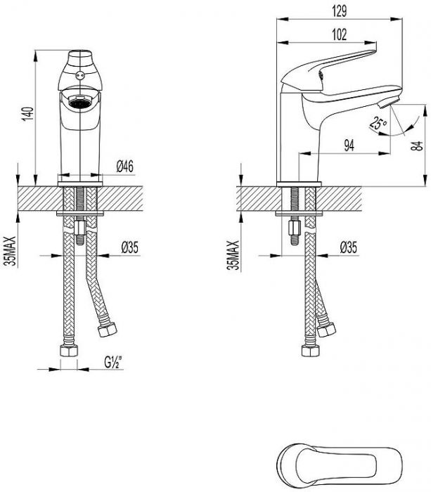 Смеситель для раковины Lemark Plus Advance LM1231C цвет Хром
