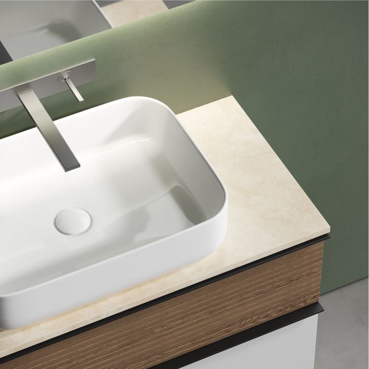 Столешница для ванной комнаты SANCOS 1000х460 без отверстия под смеситель, цвет kreman, артикул TT100A2, TT100A2