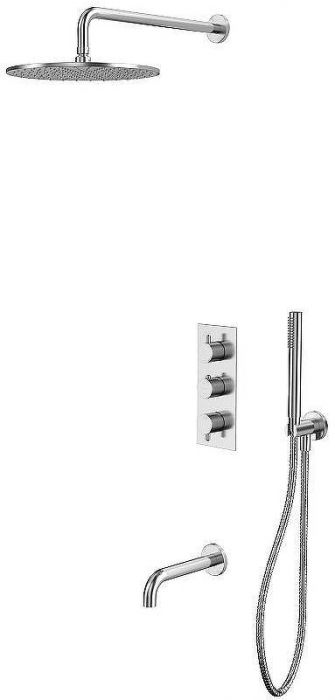 Душевая система Whitecross Y brushed nickel YSET11NIB с термостатом Брашированный никель