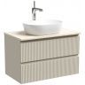 Тумба подвесная SANCOS Snob R, Beige Soft 790х445х500, под столешницу с отверстием под смеситель, цвет Kreman, SNR80CE