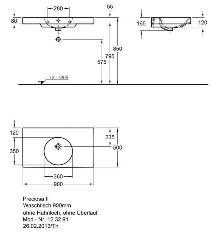 Раковина Keramag Preciosa II, 123291000