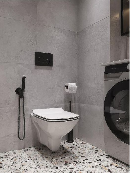 Комплект унитаза с инсталляцией Cersanit Carina 64440 с сиденьем Микролифт и клавишей смыва Хром матовый