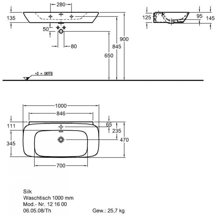 Раковина Keramag Silk, 121600000