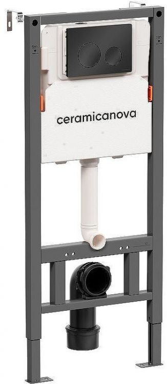 Инсталляция Ceramicanova Balance CN121001MB для унитаза с Черной матовой клавишей смыва