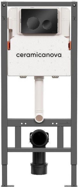 Инсталляция Ceramicanova Balance CN121001MB для унитаза с Черной матовой клавишей смыва