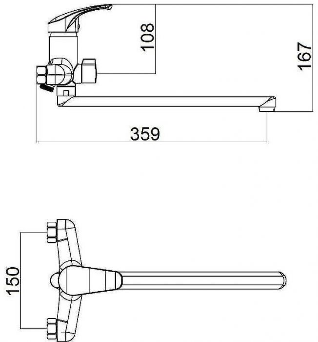 Смеситель для ванны Orange OneLife P11-218cr универсальный Хром