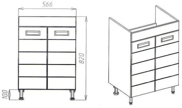 Тумба под раковину VIANT Вена 60 VVEN60CO-T2ST Белая