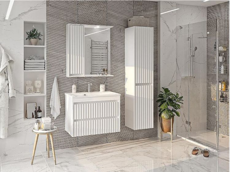 Шкаф пенал Brevita Balaton 35 R BAL-05035-01-2П подвесной Белый матовый