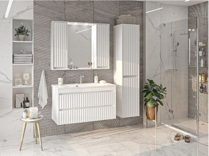 Шкаф пенал Brevita Balaton 35 R BAL-05035-01-2П подвесной Белый матовый