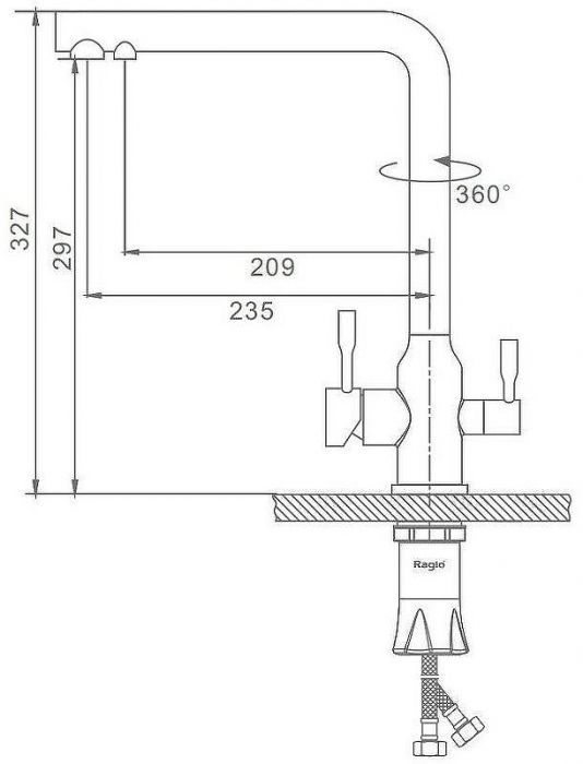 Смеситель для кухни Raglo R81.61.03 Золото матовое