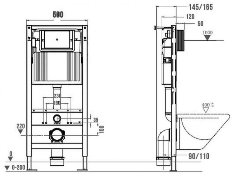 Инсталляция Wonzon & Woghand WW-TI739A для унитаза цвет Синий