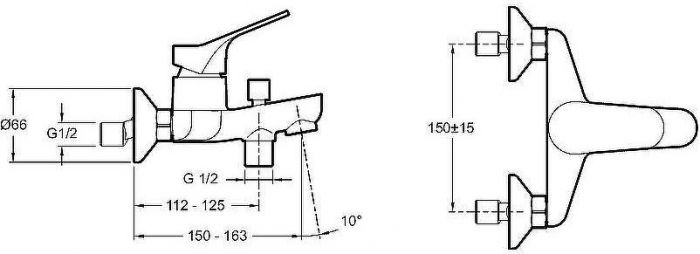 Смеситель для ванны Jacob Delafon Brive E75766-CP Хром