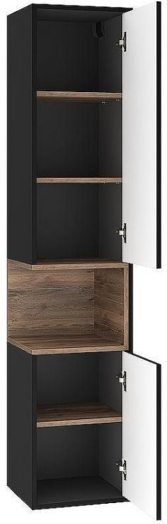 Шкаф пенал Brevita Bergen 35 R BER-05035-02-19-ПоП подвесной Черный матовый Дуб Галифакс олово