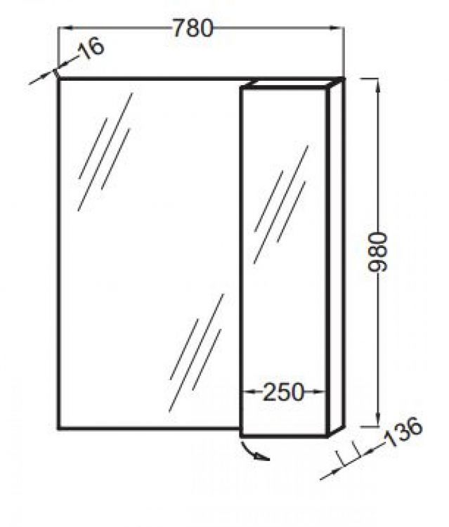Зеркало-шкаф Jacob Delafon Soprano EB1336-NF