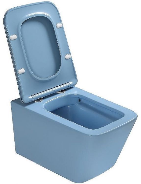 Унитаз SantiLine SL-5007BL подвесной Голубой матовый с сиденьем Микролифт Унитаз SantiLine SL-5007BL подвесной Голубой матовый с сиденьем Микролифт