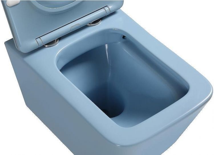 Унитаз SantiLine SL-5007BL подвесной Голубой матовый с сиденьем Микролифт Унитаз SantiLine SL-5007BL подвесной Голубой матовый с сиденьем Микролифт