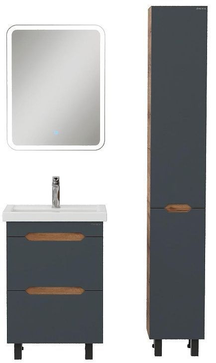 Шкаф пенал Onika Айленд 30 403084 цвет Дуб крафт золотой Графит