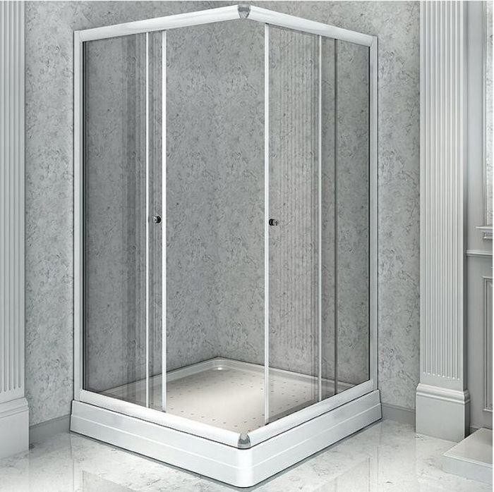 Душевой уголок Radomir 100x110 1-09-1-0-0-1230 профиль Белый стекло прозрачное