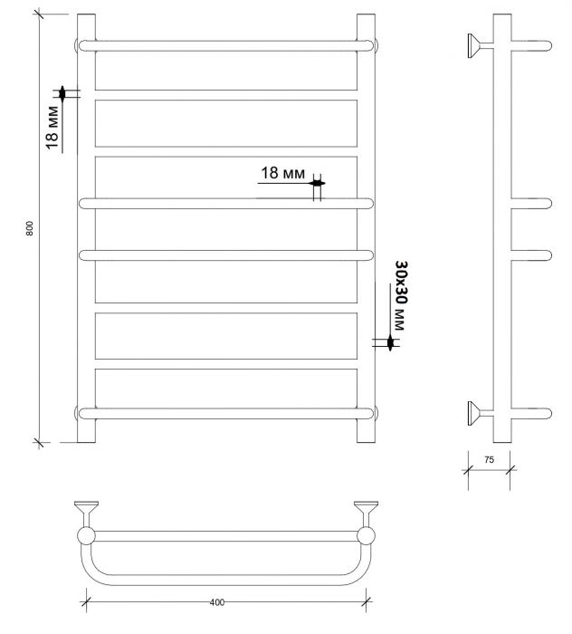 Полотенцесушитель водяной Secado Модена 2 80x40 сатин