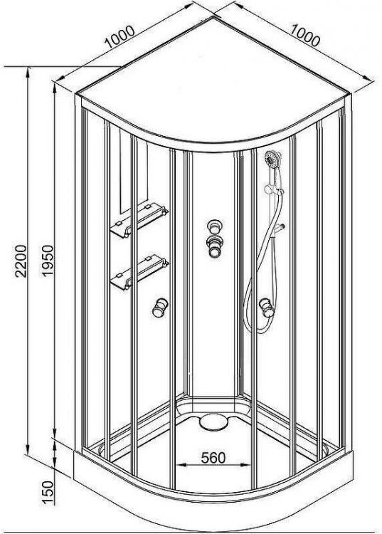 Душевая кабина Avacan 100 EM1510N без гидромассажа