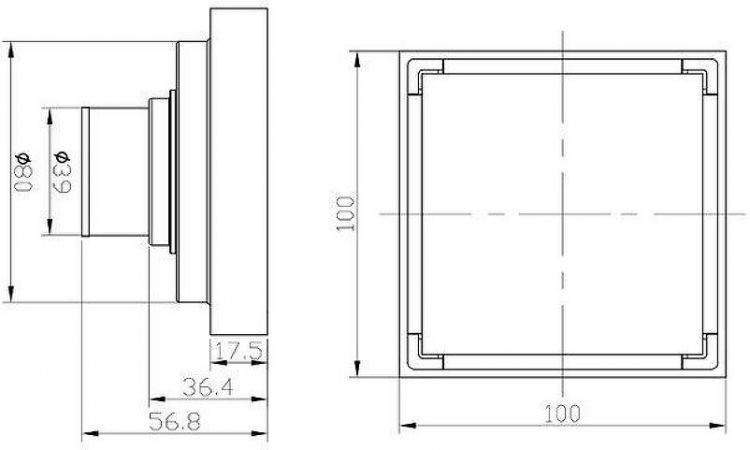 Душевой трап Arrow 100x100 AG5118MB с решеткой цвет Черный матовый