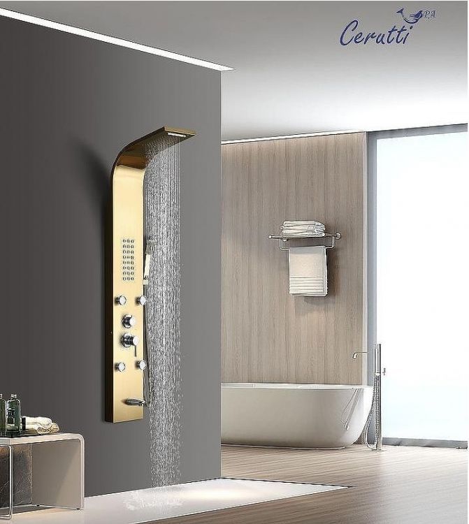 Душевая панель Ceruttispa Victoria G CT9978 с гидромассажем Золото