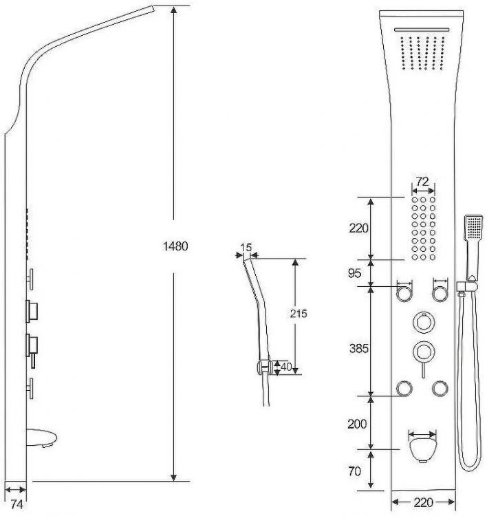 Душевая панель Ceruttispa Victoria G CT9978 с гидромассажем Золото