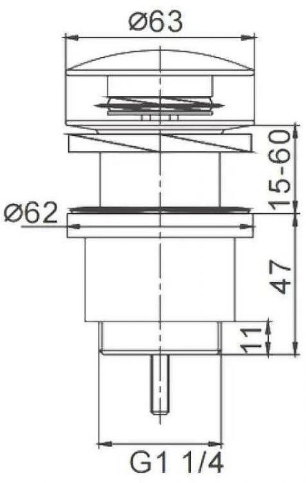 Донный клапан Frap F62-9 click-clack Оружейная сталь