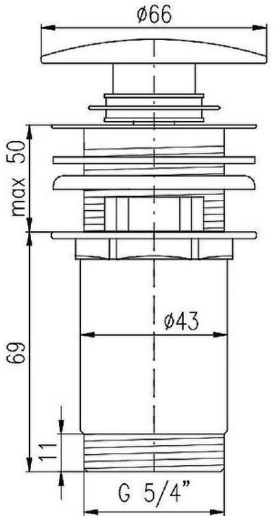 Донный клапан Rav Slezak MD0485Z click-clack Золото