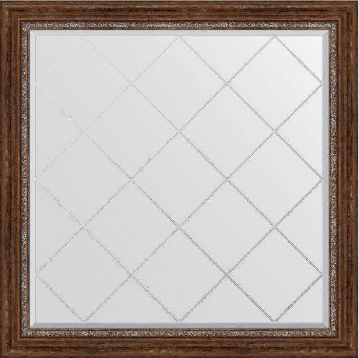Зеркало Evoform Exclusive-G 106х106 BY 4449 с гравировкой в багетной раме - Римская бронза 88