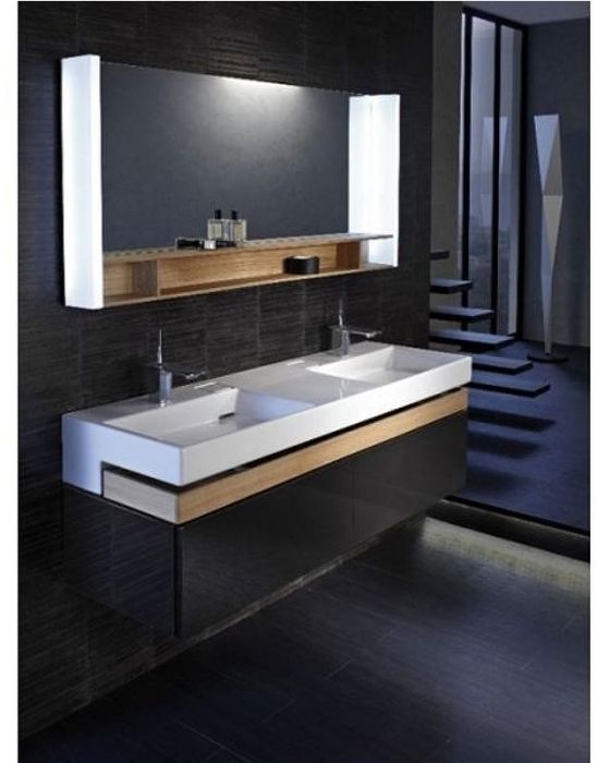 Зеркало Jacob Delafon Terrace 150 EB1184-NF с подсветкой Белое Древесное с сенсорным выключателем