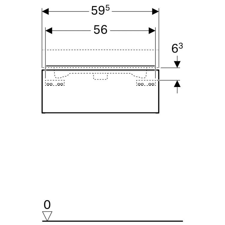 Тумба под раковину Geberit iCon, 60x48, светлый дуб [841262000]