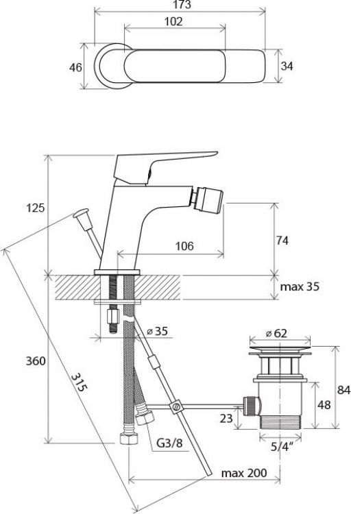 Смеситель для биде Ravak Classic CL 055.00 X070082 Смеситель для биде Ravak Classic CL 055.00 X070082