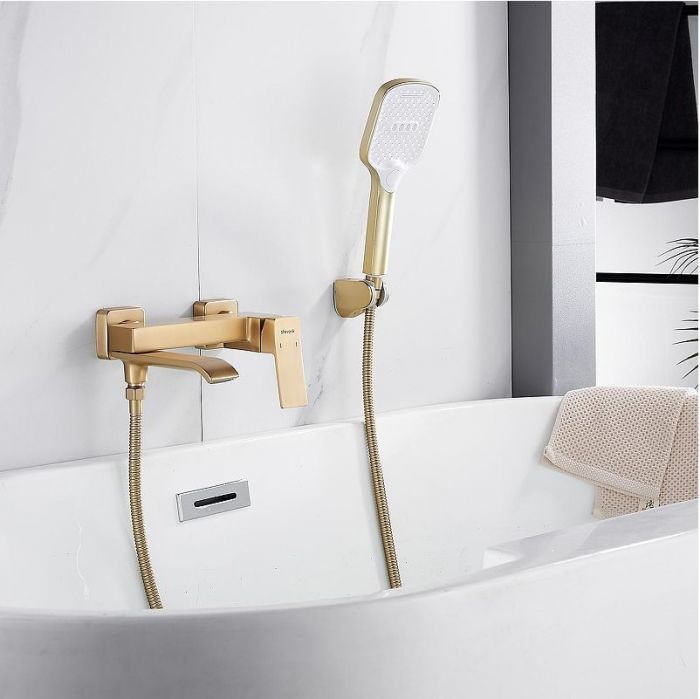 Смеситель для ванны Shevanik S4002G цвет Золотой сатин