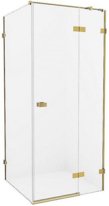 Душевой уголок New Trendy Avexa Gold 120х100 R EXK-1771 профиль Брашированное золото стекло прозрачное