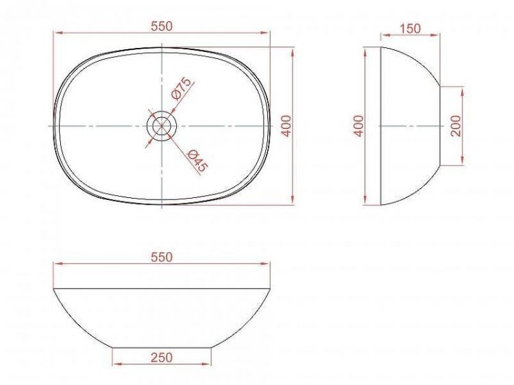 Раковина-чаша Montebianco Loreto Cinque 400 55 12023 Белая Раковина-чаша Montebianco Loreto Cinque 400 55 12023 Белая