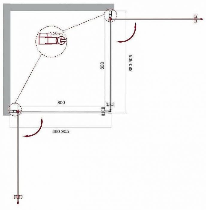 Душевой уголок BelBagno Etna 90х90 ETNA-A-2-90-C-Cr профиль Хром стекло прозрачное