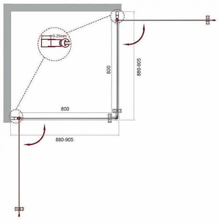 Душевой уголок BelBagno Etna 90х90 ETNA-A-2-90-C-Cr профиль Хром стекло прозрачное