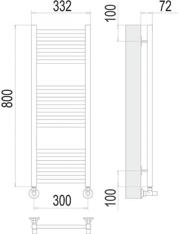 Водяной полотенцесушитель Terminus Аврора П16 300x800 4670078529299 цвет Хром, нижнее подключение, G 1/2" ВР, с угловым соединением Водяной полотенцесушитель Terminus Аврора П16 300x800 4670078529299 цвет Хром, нижнее подключение, G 1/2" ВР, с угловым соединением