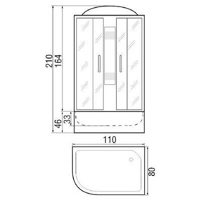 Душевая кабина River Nara 110/80/46 MT R Душевая кабина River Nara 110/80/46 MT R