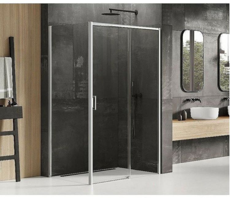 Душевой уголок New Trendy Prime Chrome 120х90 R D-0303A/D-0124B профиль Хром стекло прозрачное